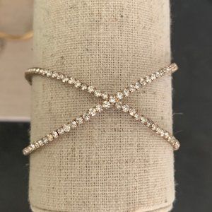 Criss Cross Rose Gold Rhinestone Bracelet